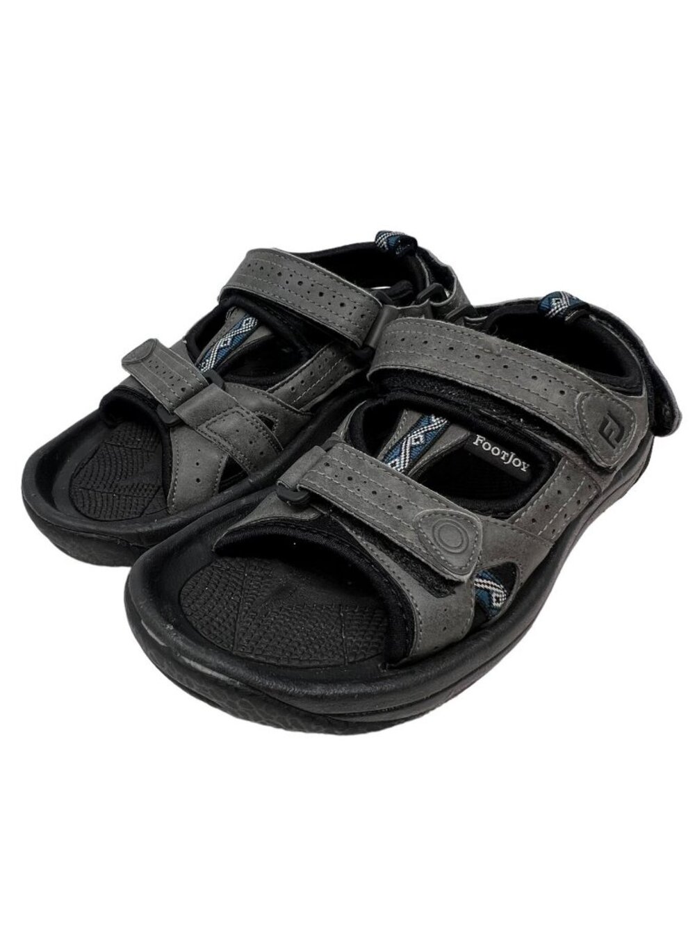 Footjoy Youth Boys Girls 4 M Golf Sandals Gray Soft Spikes Strappy Black 45032